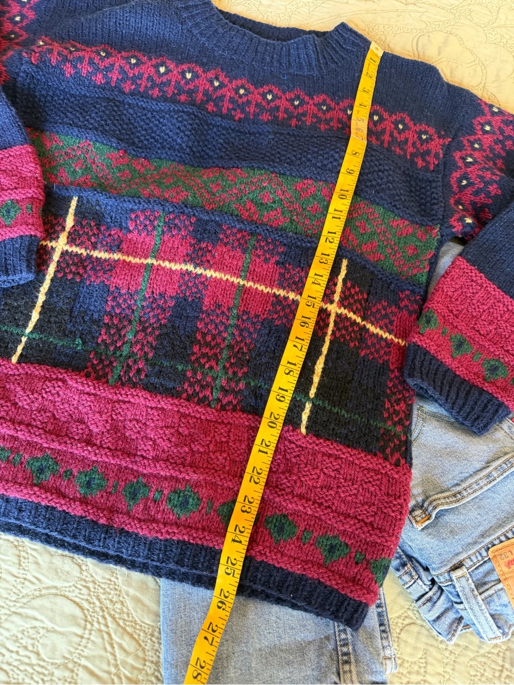 VTG 90s Studio Michelle Stuart Chunky Hand Knit Shetland Wool Oversized Sweater - Picture 14 of 14